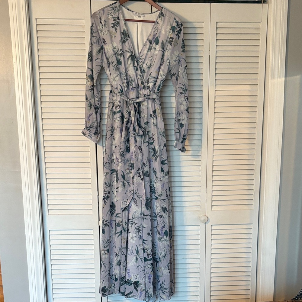 Ivy City Co Lavender Floral Long Sleeve Dress
